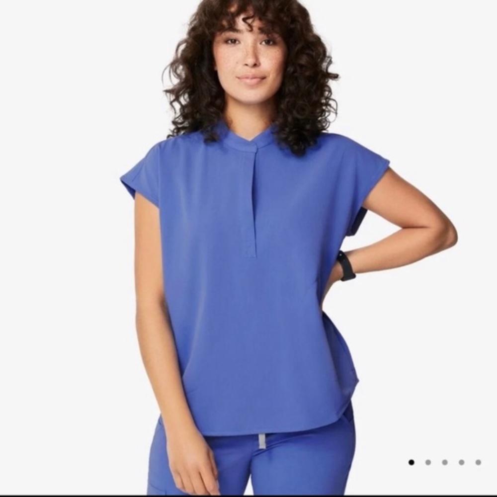 Figs Rafaela Denim Scrub Top NWT